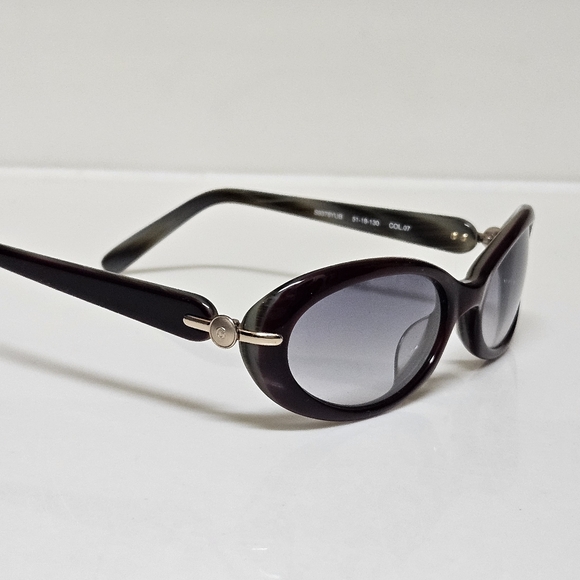 Guchini Sunglasses Burgundy Frame With Gray Gradient Lenses Gold Hardware - Picture 9 of 16